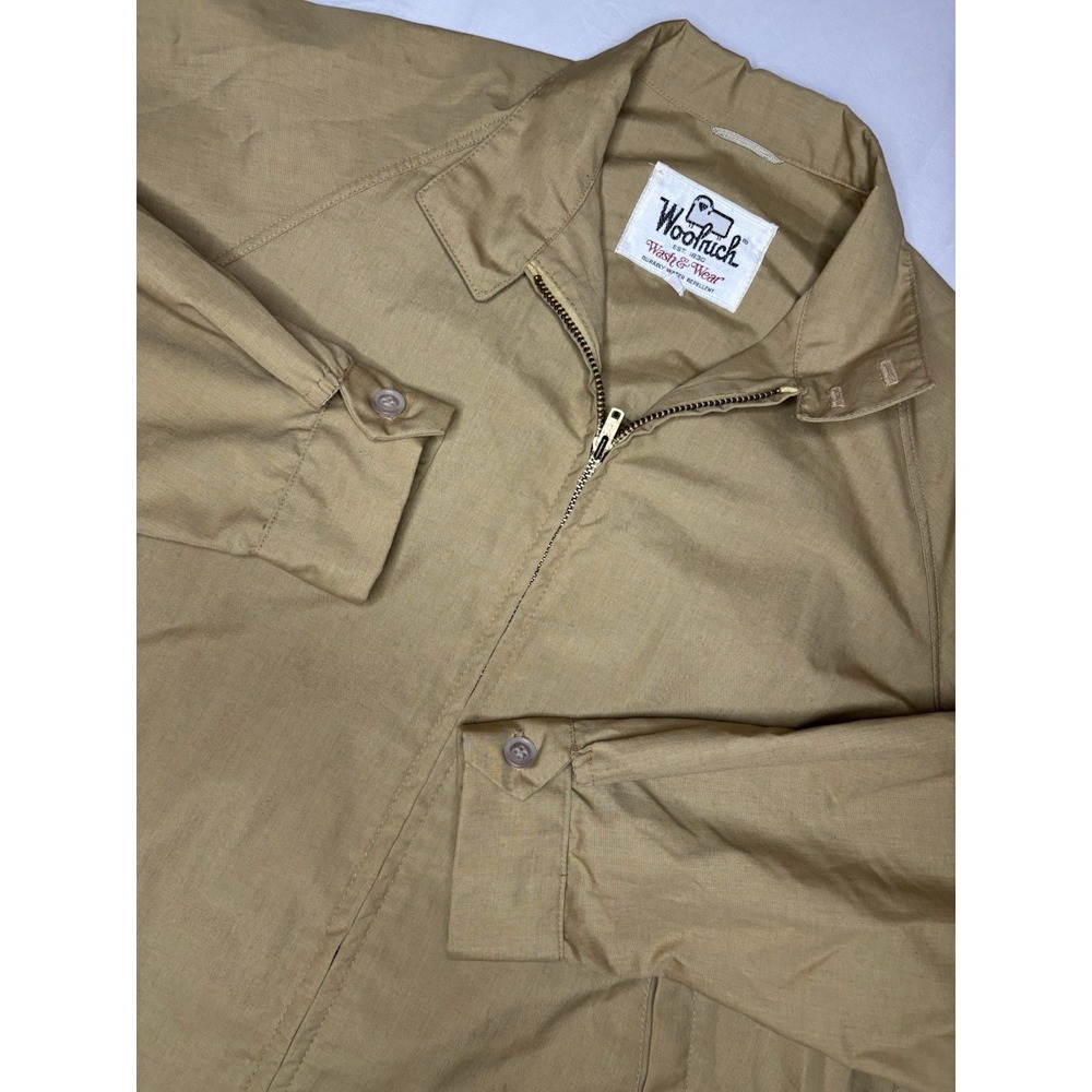 Vintage‎ Woolrich Wash & Wear Harrington Bomber Jacket 42 Khaki Tan Lightweight